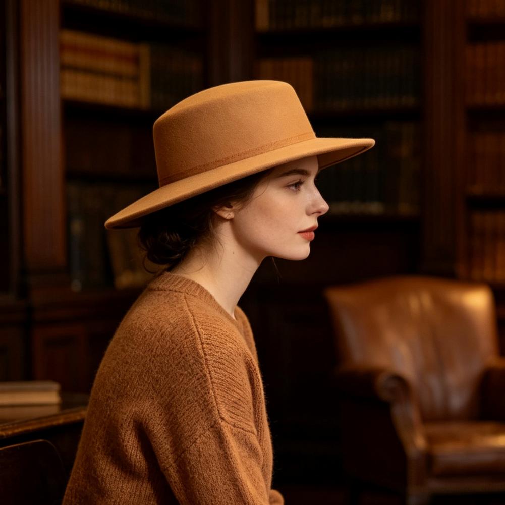 Fedora Hat Wool - Chapeau Fedora à dessus plat élégant