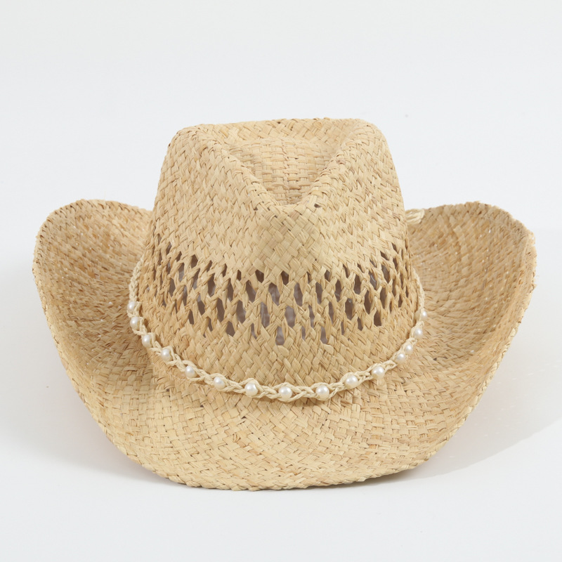 Cowboy Hat Straw - Chapeau de cowboy unisexe en paille,
