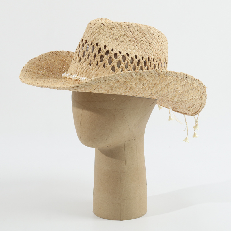 Chapeau de cowboy unisexe en p - Cowboy Hat Straw avis et prix